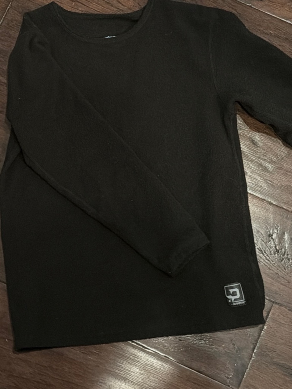 Kids Size Small Polarmax Black Long Sleeve Thermal Top with Logo Patch